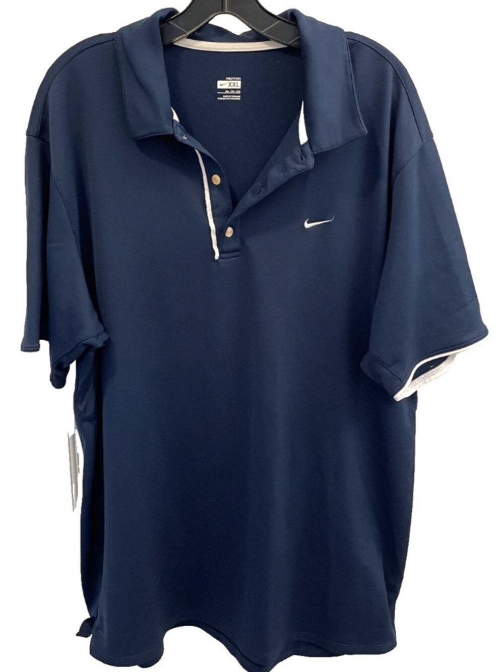 Mens Nike Fit Dry Polo Shirt Size XXL Blue Performance Golf Tennis Short Sleeve